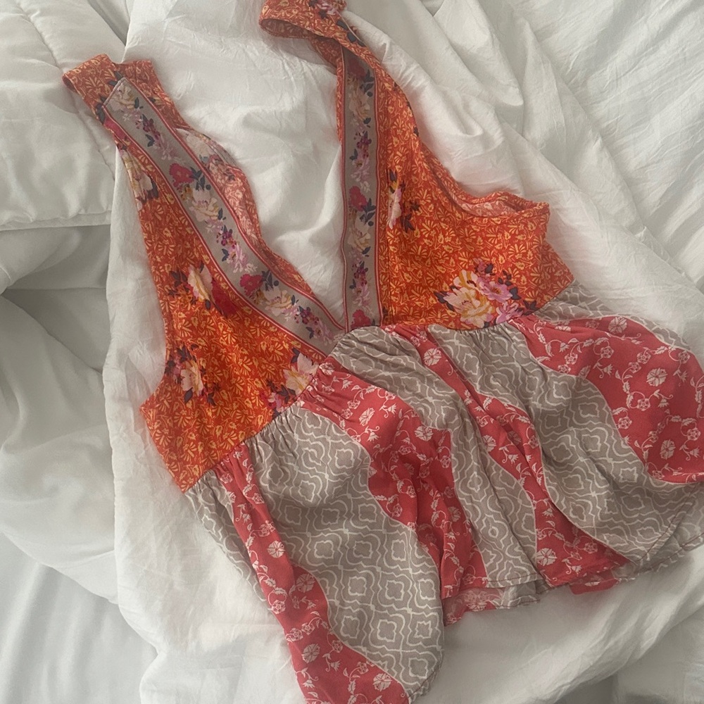 Free people top Floral Patchwork Sleeveless Top
